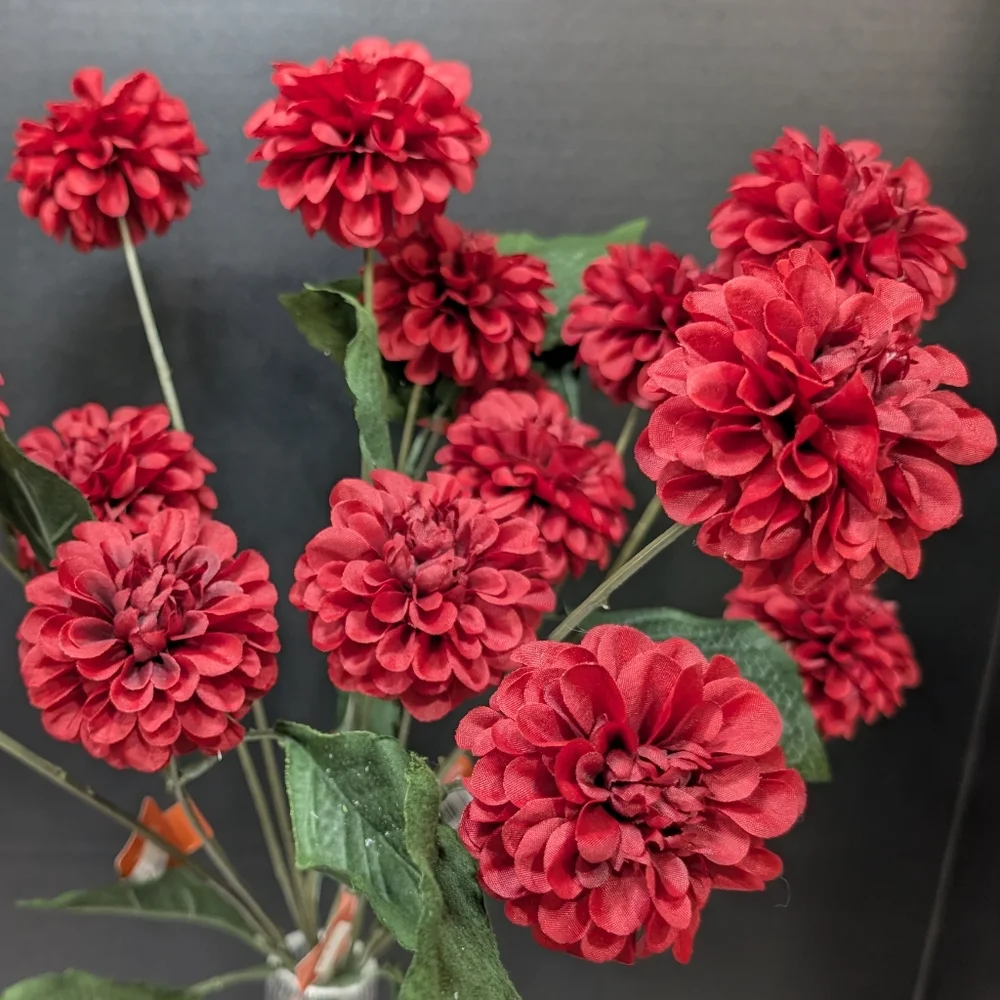 Dark Red Dahlia Stems Ashland Michaels Scarlet Faux Floral Scarlet Flowers